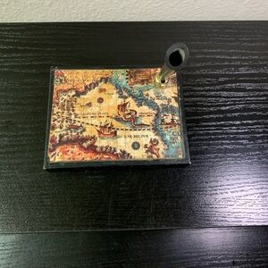 Vintage Pen Holder The Ancient Mariner Illustrated World Map Japan Office Desk